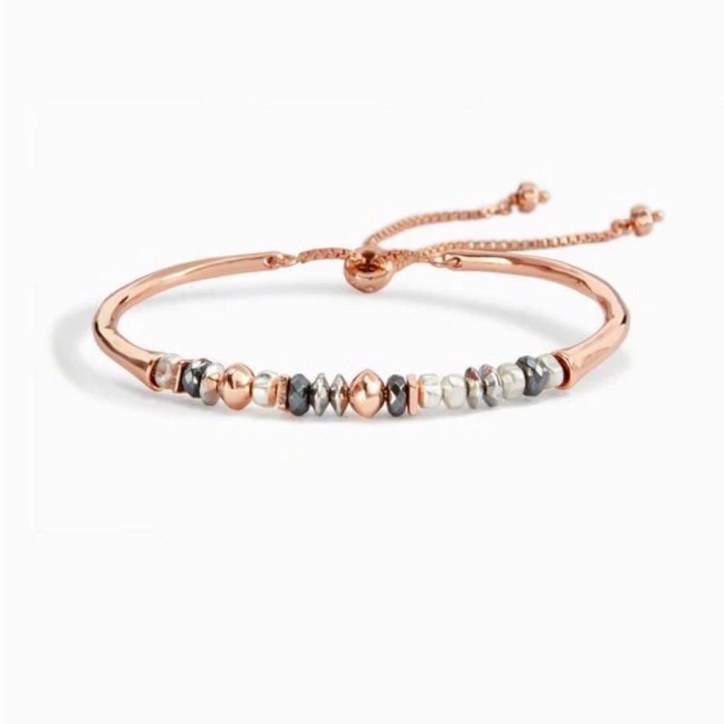 Stella & Dot Elias Rose Gold And Silver Beaded Bracelet